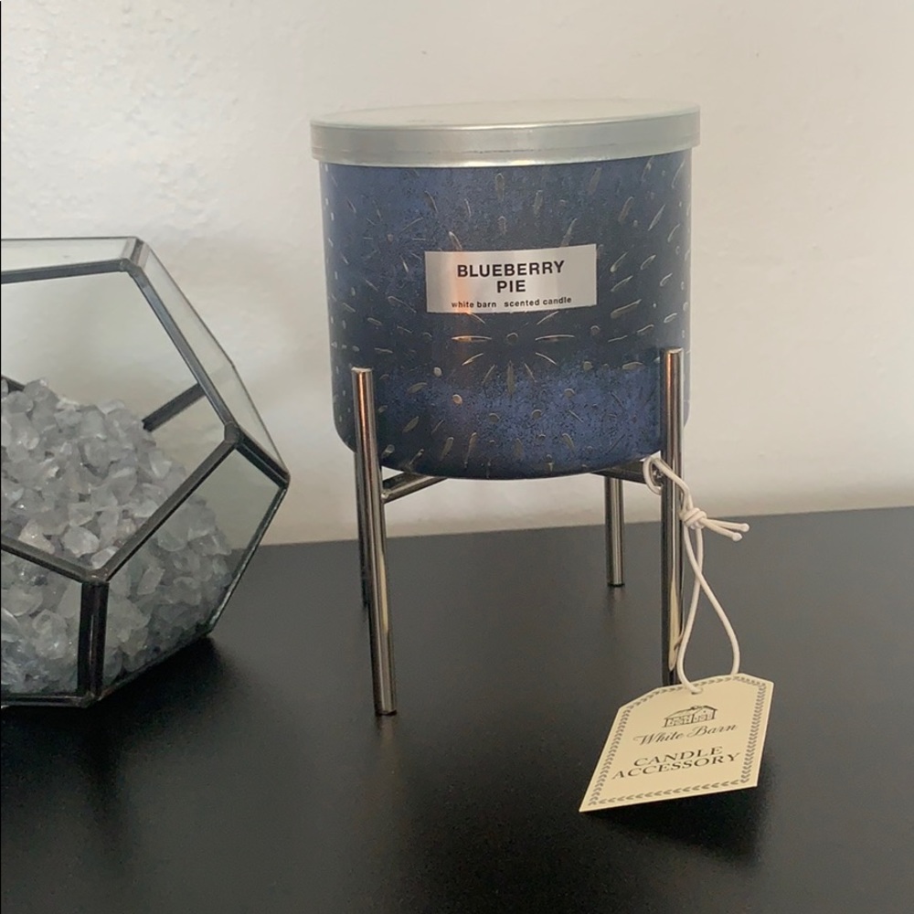B&BW Shiny Nickel 3-Wick Candle Pedestal